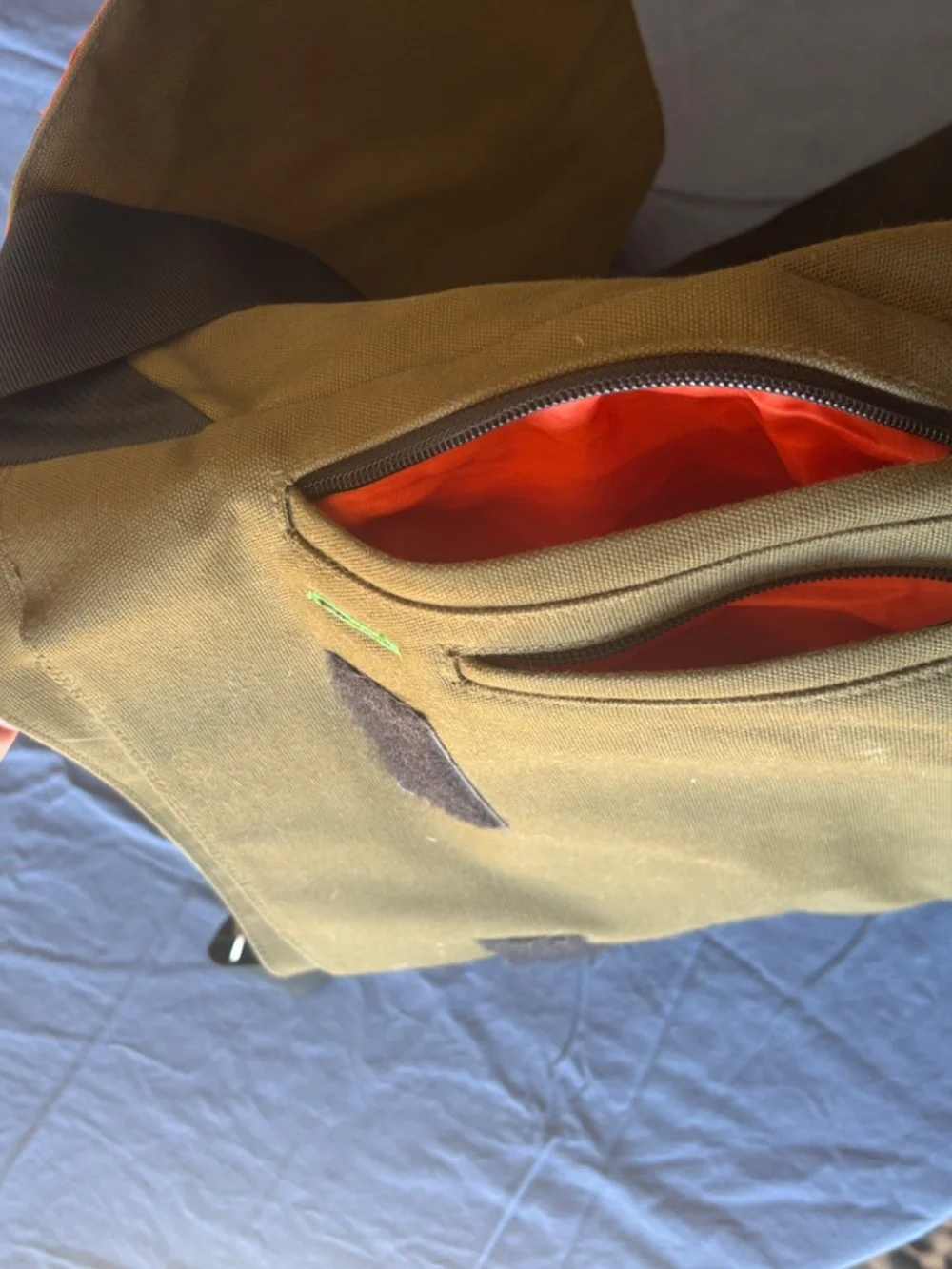 Jack Spade Canvas Messenger Bag Greene Street Olive Laptop Bag Orange Liner Kate